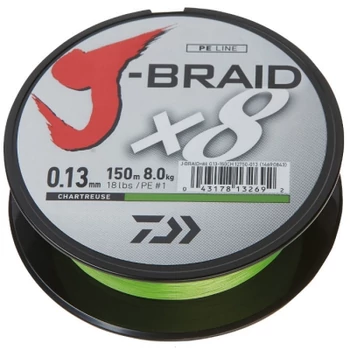 DAIWA J-BRAID X8 150M 0,28MM CHARTREUSE