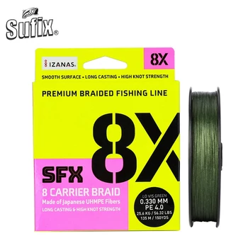 SUFIX SFX 8X CARRIER BRAID FONOTT ZSINÓR ZÖLD 135M 0,128MM 7,3KG