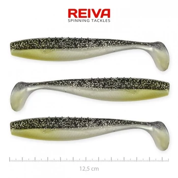 REIVA FLAT MINNOW SHAD 12,5CM 3DB/CS - FEKETE-EZÜST FLITTER