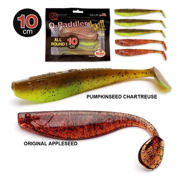 MANN'S Q-PADDLER KRILL INSIDE GUMIHAL 5DB/CS 10CM - PUMPKINSEED CHARTREUSE / ORIGINAL APPLESEED