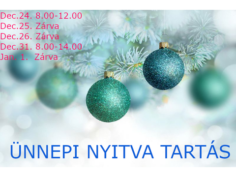Ünnepi nyitva tartás