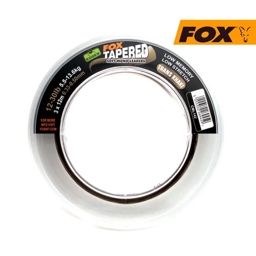 FOX EDGES SOFT TAPERED LEADERS  KHAKI 3x12-30LB