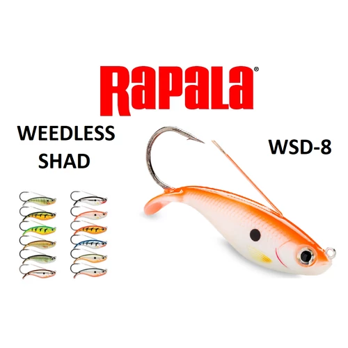 RAPALA WEEDLESS SHAD ANTI-HERBE WOBBLEREK WSD08  8CM