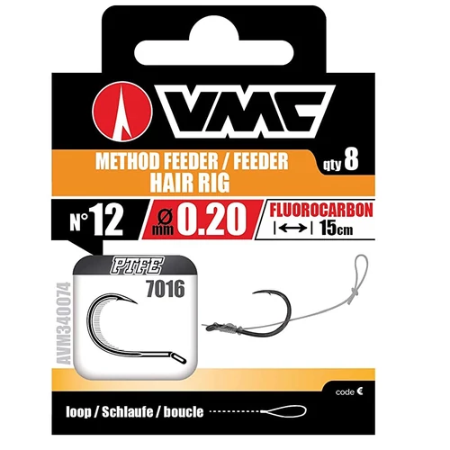 VMC FEEDER 7016NT 12/20 ELŐKÖTÖTT HAJSZÁLELŐKÉS HORGOK