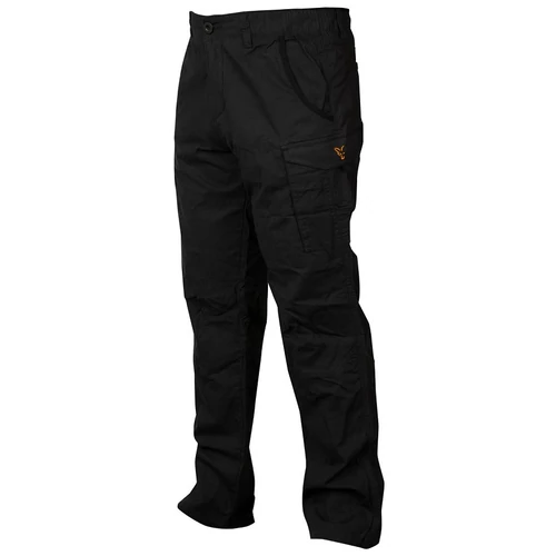 FOX COLLECTION BLACK & ORANGE COMBAT TROUSERS NADRÁG