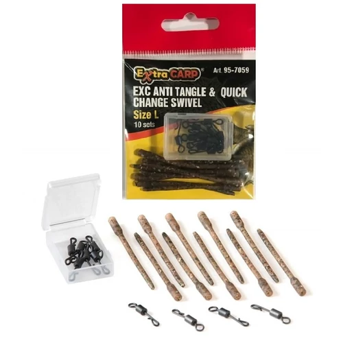EXTRA CARP ANTI TANGLE & QUICK CHANGE SWIVEL GYORSKAPOCS GUBANCGÁTLÓVAL 10DB