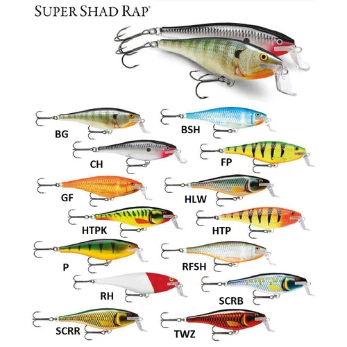 RAPALA SUPER SHAD RAP FLOATING WOBBLER SSR-14 14 CM 45G