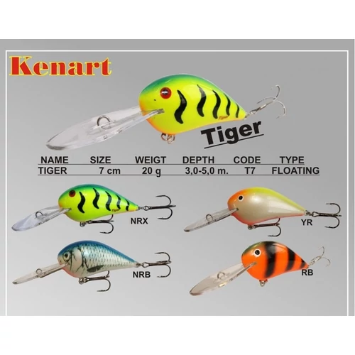 KENART TIGER WOBBLER 7CM 20GR - RB