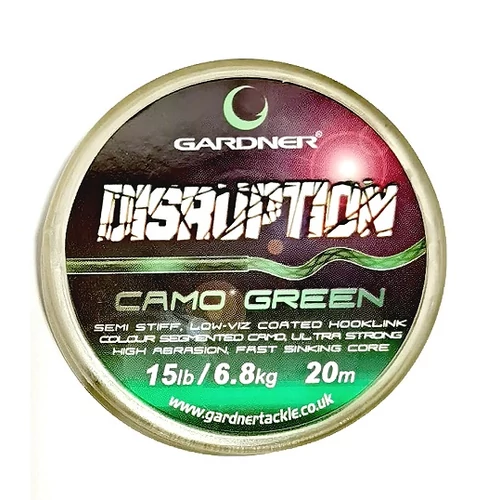 GARDNER DISRUPTION BEVONATOS ELŐKEZSINÓR CAMO GREEN 20M 15LB/6,8KG