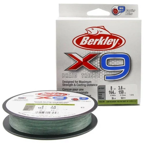 BERKLEY X9 BRAID TRESSE FONOTT ZSINÓR 150M LV-GREEN