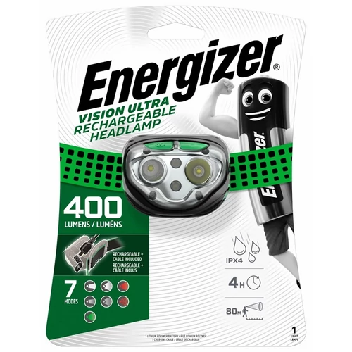 ENERGIZER VISION ULTRA 400 LUMENS TÖLTHETŐ FEJLÁMPA