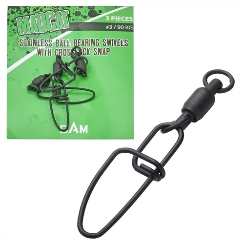 MADCAT STAINLESS BALL BEARING SWIVELS WITH SNAP 3-AS 90KG