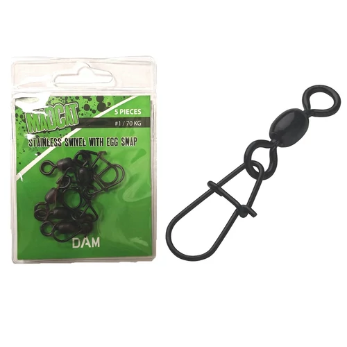 MADCAT STAINLESS SWIVELS W. EGG SNAP "2" 55KG
