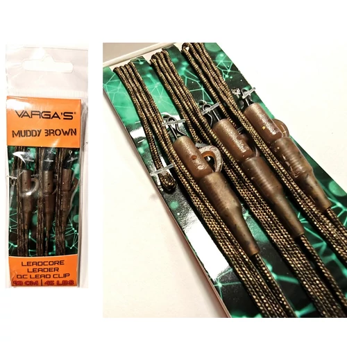 VARGA'S LEADCORE LEADER QC LEAD CLIP M.BROWN 90CM 45LBS
