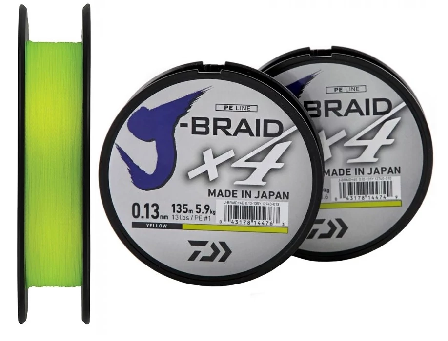 DAIWA J-BRAID X4 YELLOW FONOTT ZSINÓROK 135M