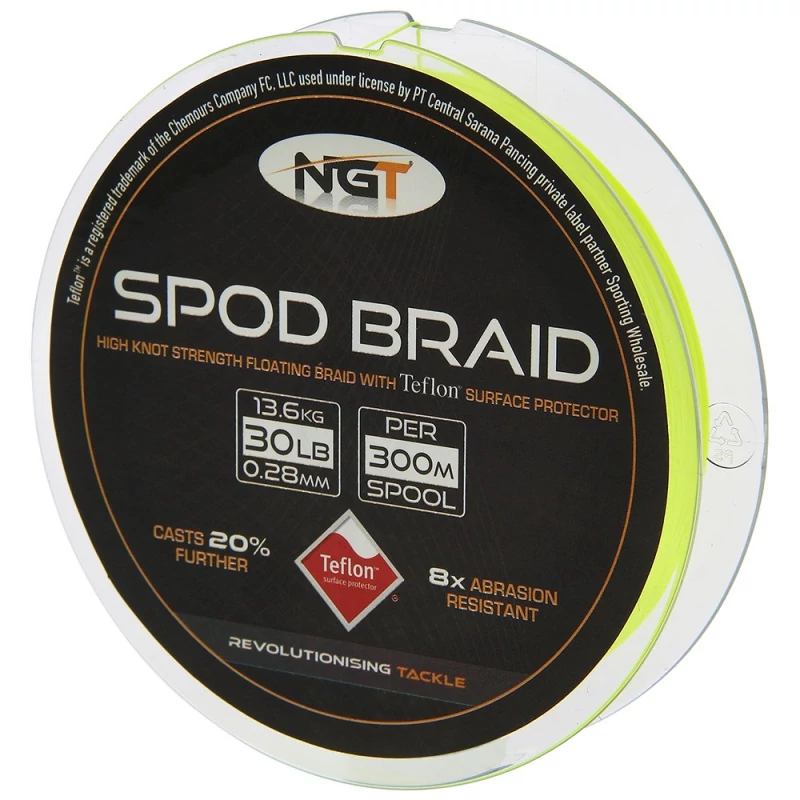NGT TEFLON COATED SPOD / MARKER BRAID FONOTT ZSINÓR 300M 0,28MM