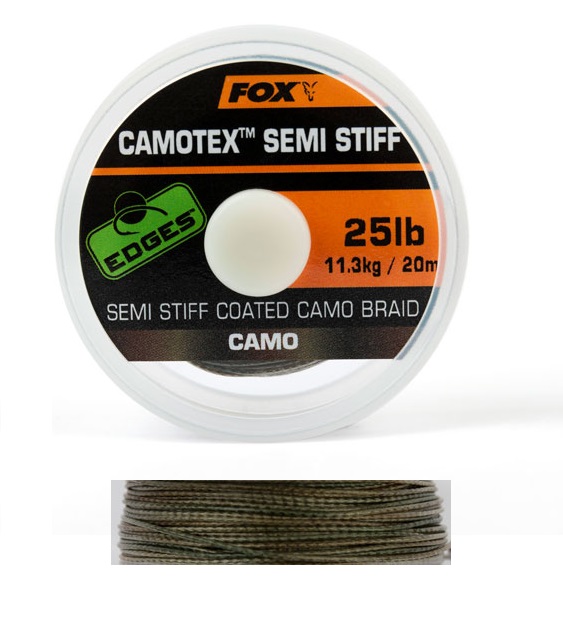 FOX EDGES™ CAMOTEX SEMI-STIFF COATED CAMO BRAID ELŐKEZSINÓR 20M
