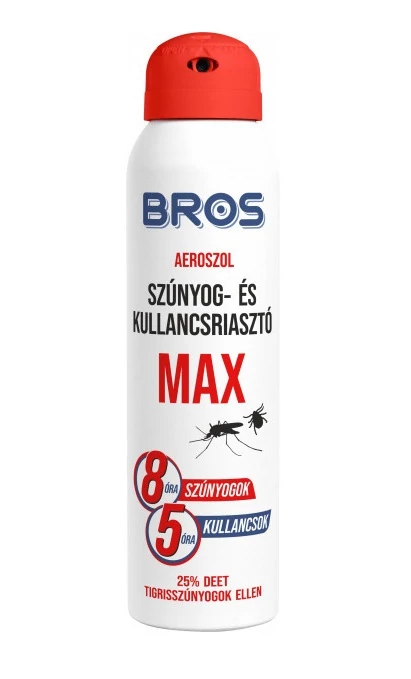 BROS MAX SZÚNYOG- TIGRISSZÚNYOG- ÉS KULLANCSRIASZTÓ AEROSZOL 90ML
