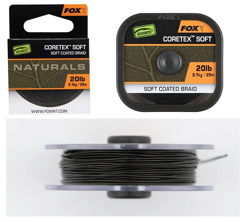 FOX EDGES™ NATURALS CORETEX SOFT BEVONATOS ELŐKEZSINÓROK 20M