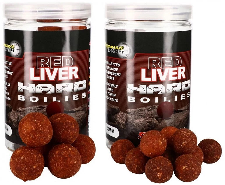STARBAITS RED LIVER HARD BOILIES KEMÉNYÍTETT BOJLIK 200GR